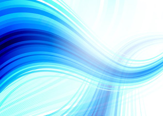 Fototapeta premium Abstract wavy blue background. Vector illustration.