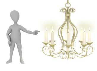 3d render of cartoon character with candlestick