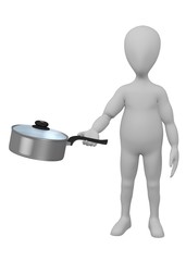 3d render of cartoon character with pot