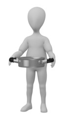 3d render of cartoon character with pot
