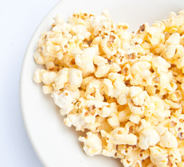 Popcorn on white background