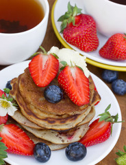 Sweet crepes with a fresh summer berries