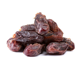 delicious dried dates isolated on white