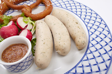 sausages with pretzel