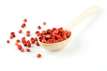 Red pepper in wooden spoon