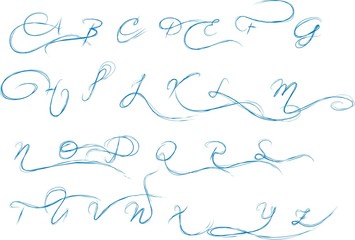 pencil drawn vector alphabet capital letter