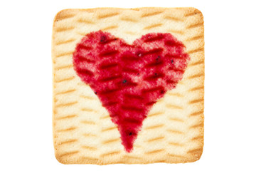 Cookie with blueberry jam  heart