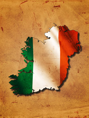 Ireland flag and map