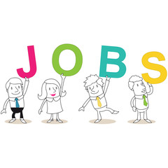Geschäftsleute, Buchstaben, JOBS