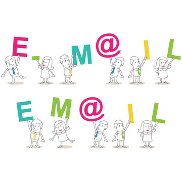 Gesch&auml;ftsleute, Buchstaben, E-M@IL / EM@IL