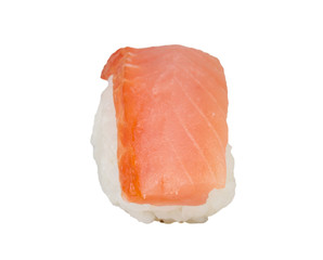 salmon sushi with white background