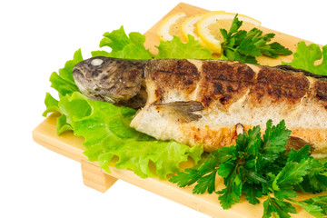 Roasted striped sea bass