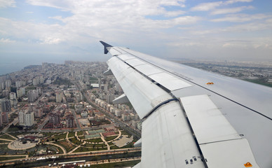Fototapeta na wymiar Lądowanie w Antalii