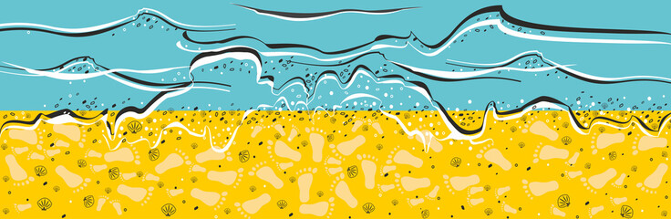 Abstract background with waves of the sea and sand