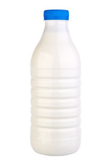 Bottle of Milk on Isolated White Background
