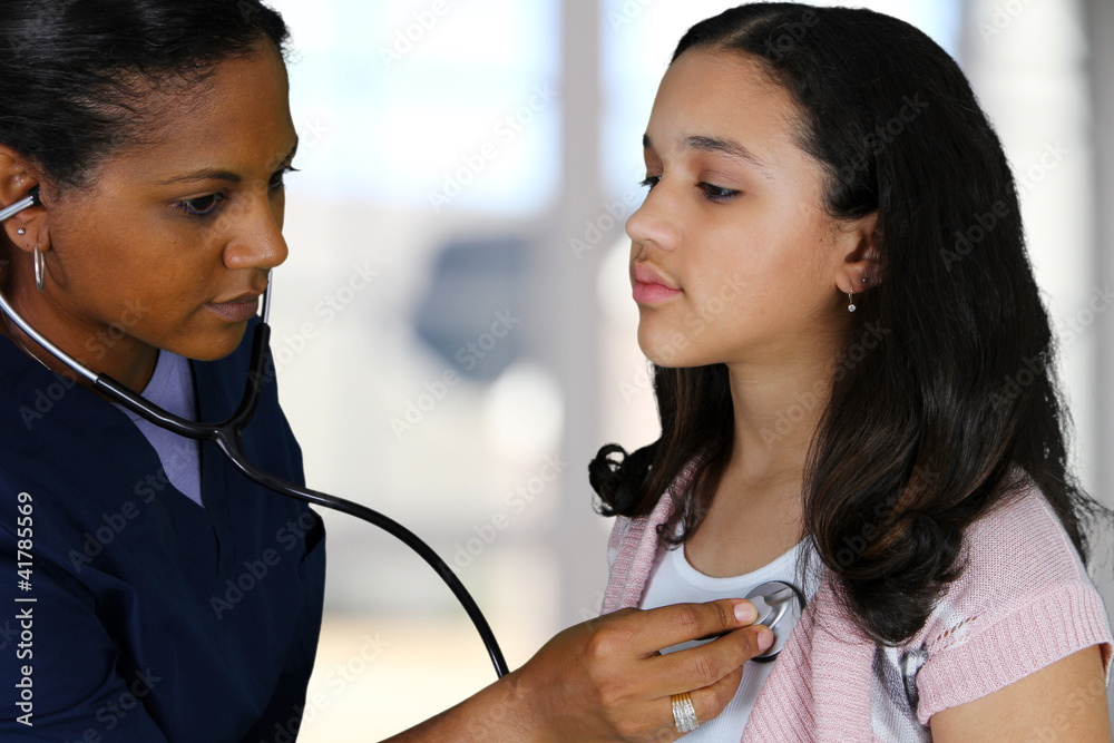 Poster nurse and patient