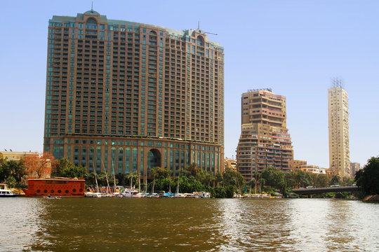 Nile river scenery in Cairo city, Egypt