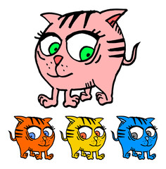 Funny cartoon cat
