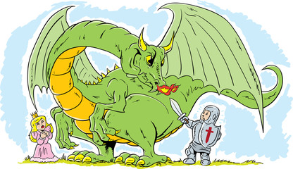 Naklejka premium Brave little Knight