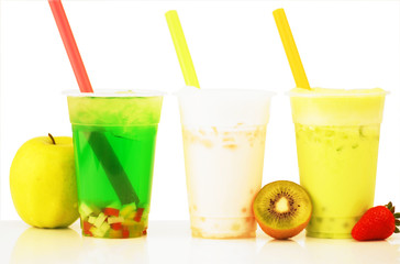 Banana Slash Apple Bubble Tea and Kiwi Slash