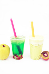 Apple Bubble Tea and Kiwi Slush