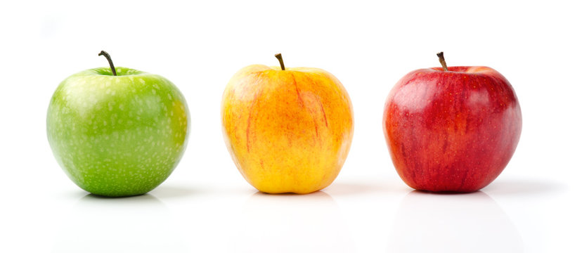 Green, Yellow And Red Apples