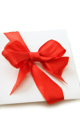 Red bow isolated on white background