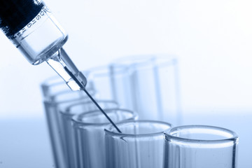 Syringe and test tubes