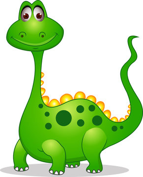 Cute green dinosaur cartoon