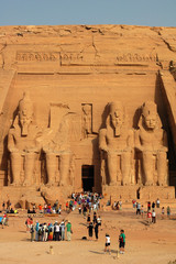 Landmark of the famous Ramses II at Abu Simbel in Egypt © bbbar