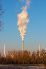 Three chimneys of a German power-plant