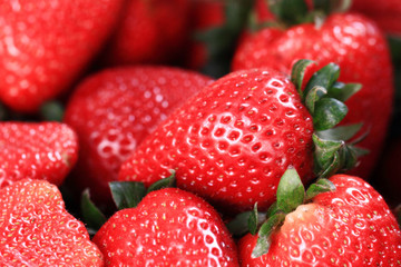 fresh fruits - juicy strawberries