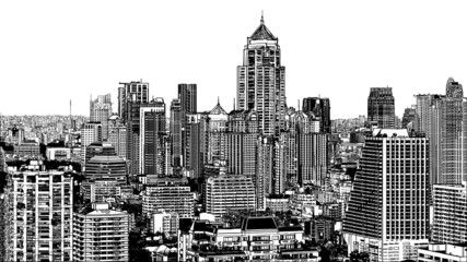 Obraz premium Panoramic view of modern Bangkok near Asok