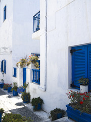 Blue and White Buildings on the island of Santorini Greece
