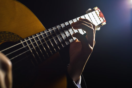 Playing the guitar