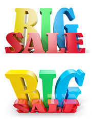 Big Sale, three-dimensional sign, isolated on white