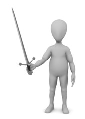 3d render of cartoon character with sword