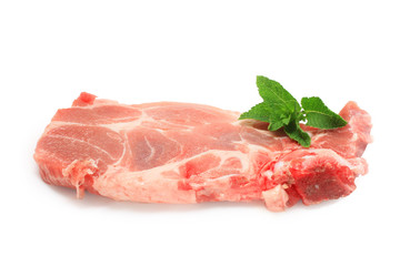 Côte de porc et feuilles de menthe