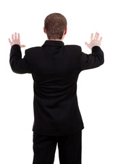 Fototapeta premium back view of Businessman