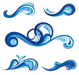 Set of wave symbols for design
