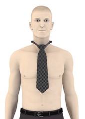 Fototapeta premium 3d render of artifical character with tie