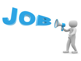 Fototapeta premium 3dperson with a megaphone and word 