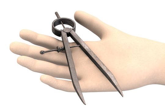 3d render of hand with trammel
