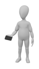 3d render of cartoon character with wallet