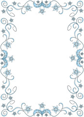 Fototapeta na wymiar floral blue frame