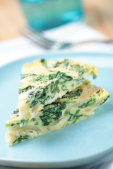 Frittata with spinach and onion
