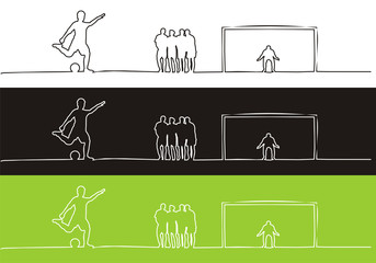 Fussballspieler als outline