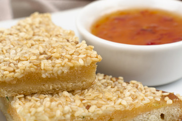 Hatosi - Chinese Sesame Prawn Toast & Sweet Chili Sauce