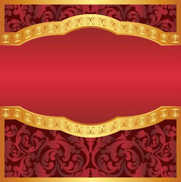burgundy background with floral ornaments
