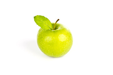 Fresh green apple isolated on white background